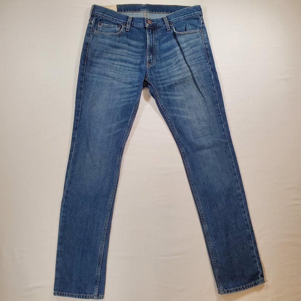 Hollister Jeans Mens 33x32 Blue Denim Regular Fit Straight Leg Casual Classic
